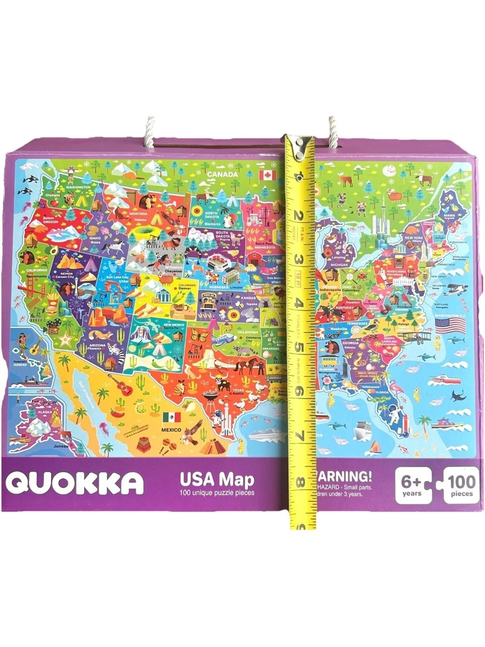 QUOKKA SET OF 2 Puzzles for Kids USA MAP & SOLAR SYSTEM 6+ Jigsaw Puzzles 100pc